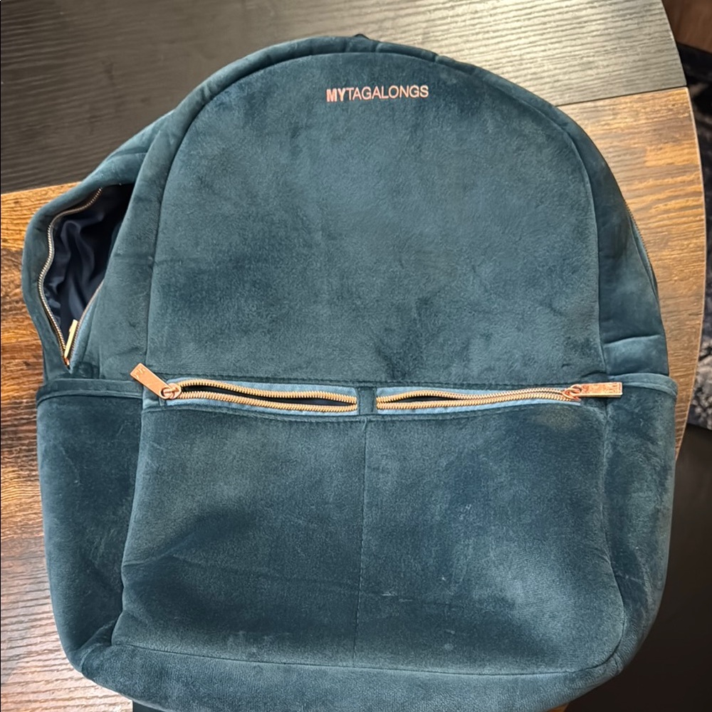 MYTAGALONGS Teal Backpack with Tan Accents